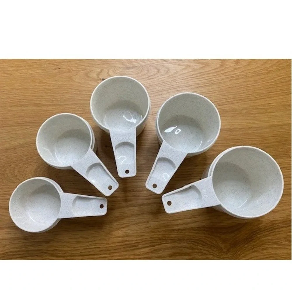 Tupperware Measuring Cup Set OS Cream Good Vintage Speckled Nesting 5pc 761